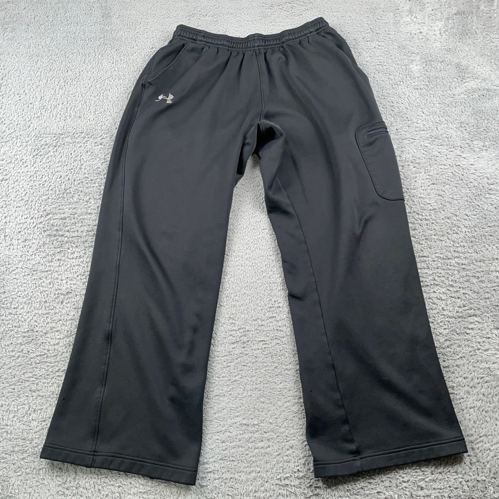 Under Armour Pants Mens Medium Black Loose Fit Fleece Cargo Pocket Athletic